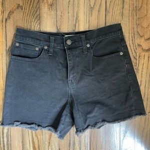 Madewell High Rise Black Denim Shorts